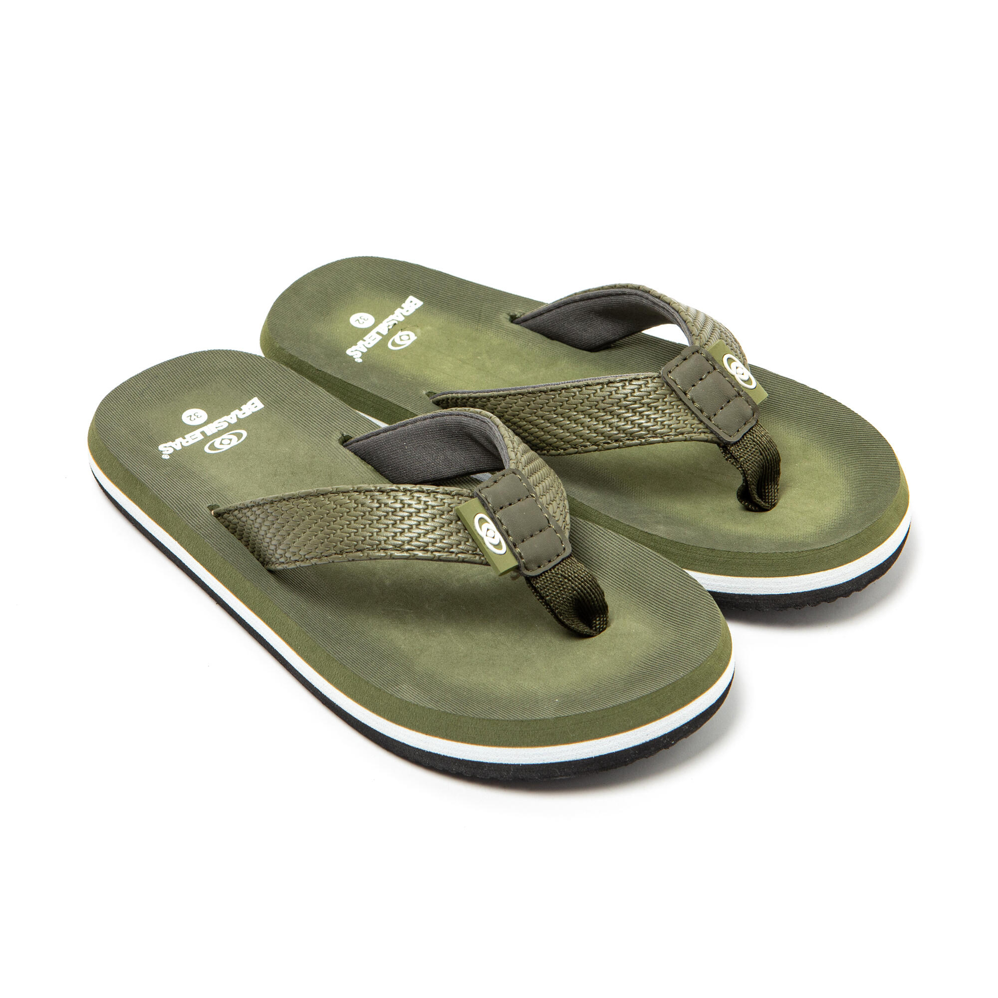 BRASILERAS Kinderen Militair Groene Brasilerase Teenslippers met Slip-Resistente Zolen