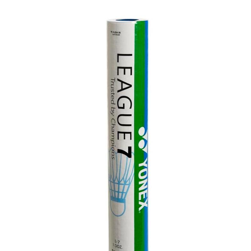 Tube de 12 volants de Badminton Yonex Mavis League 7 Plume