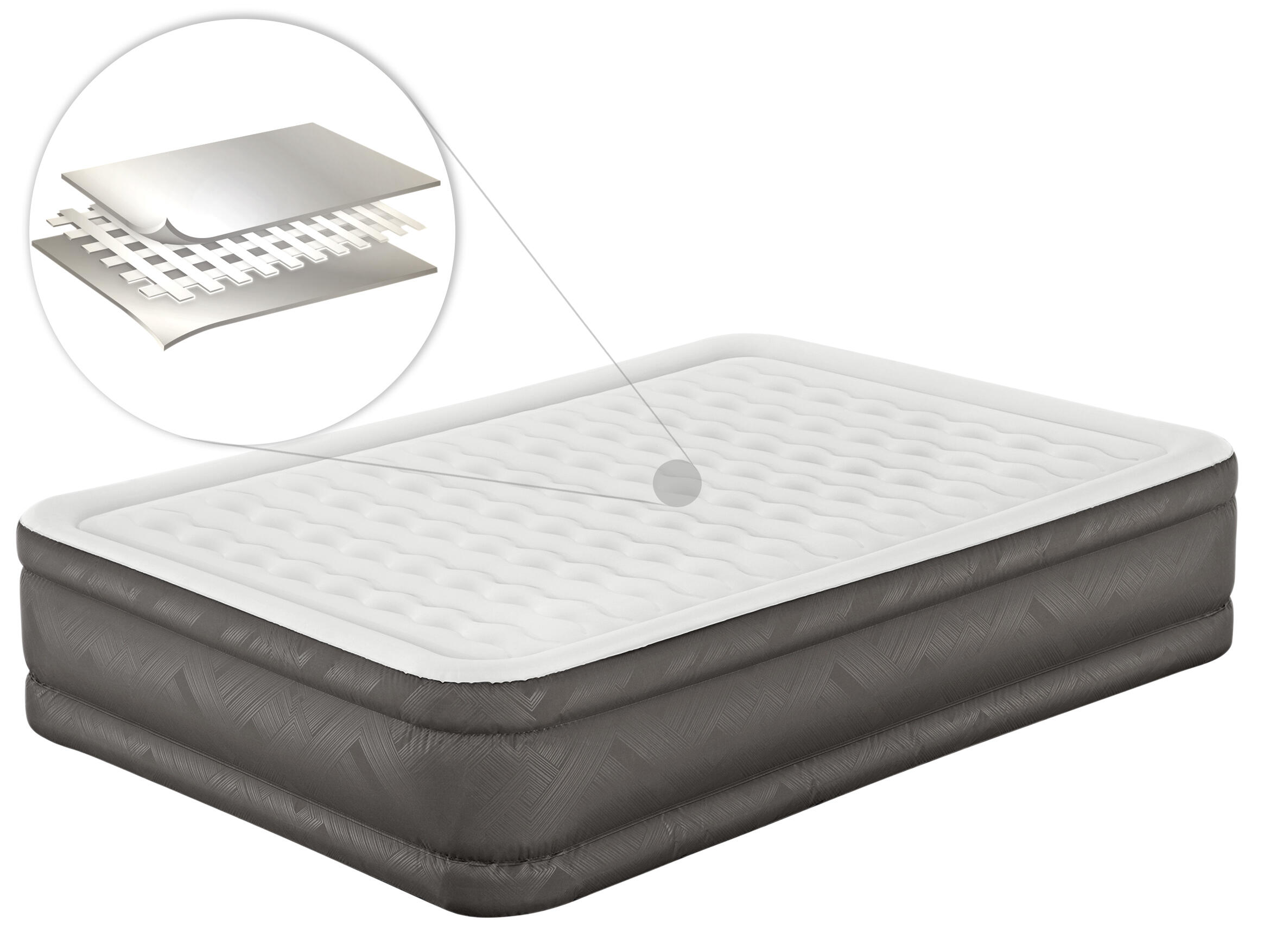 Colchão insuflável Fortech com bomba embutida 203x152x46 cm 3/4