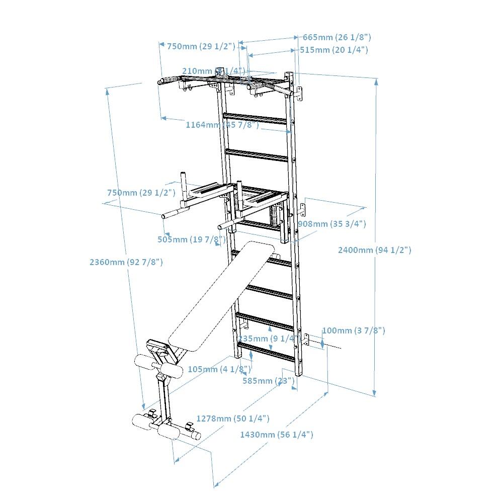 Escalera multifuncional BenchK 723W 7/8