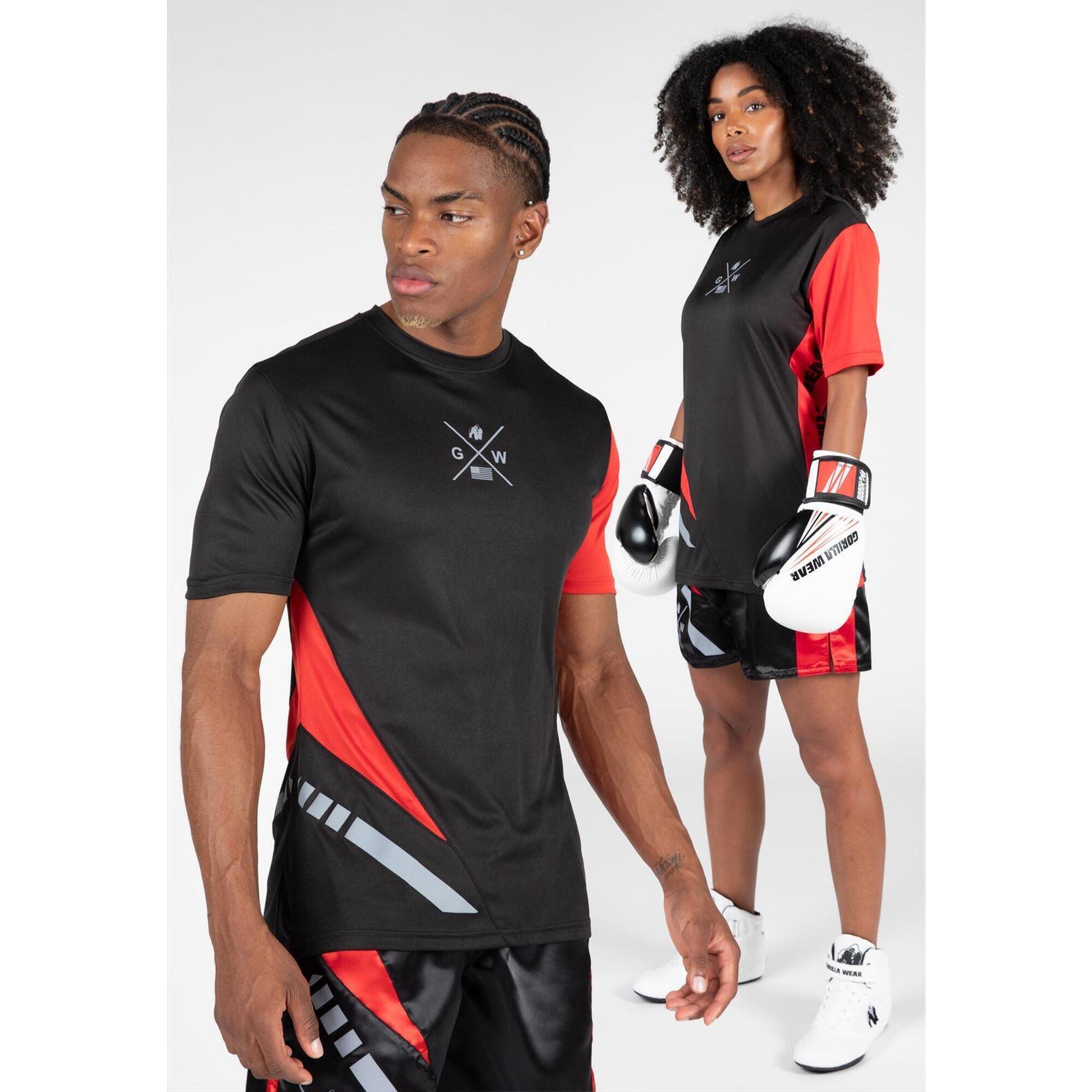 GORILLA WEAR Hornell Maglietta - Nero/Rosso