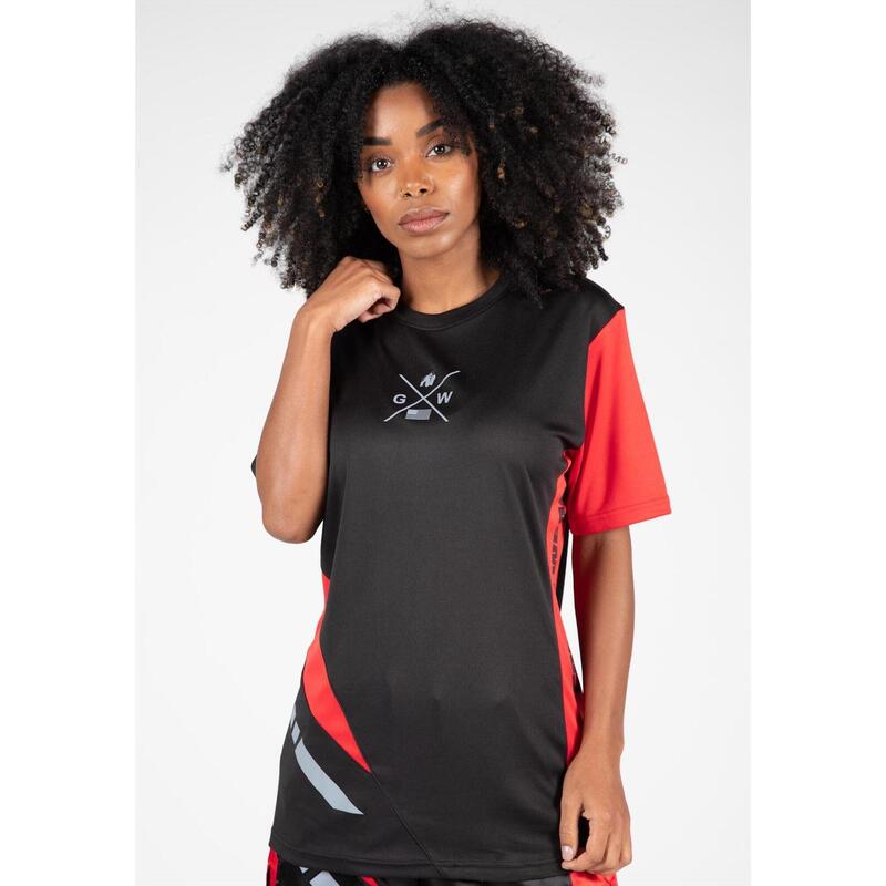 Gorilla Wear Hornell T-Shirt - Unisex - Zwart/Rood - XL