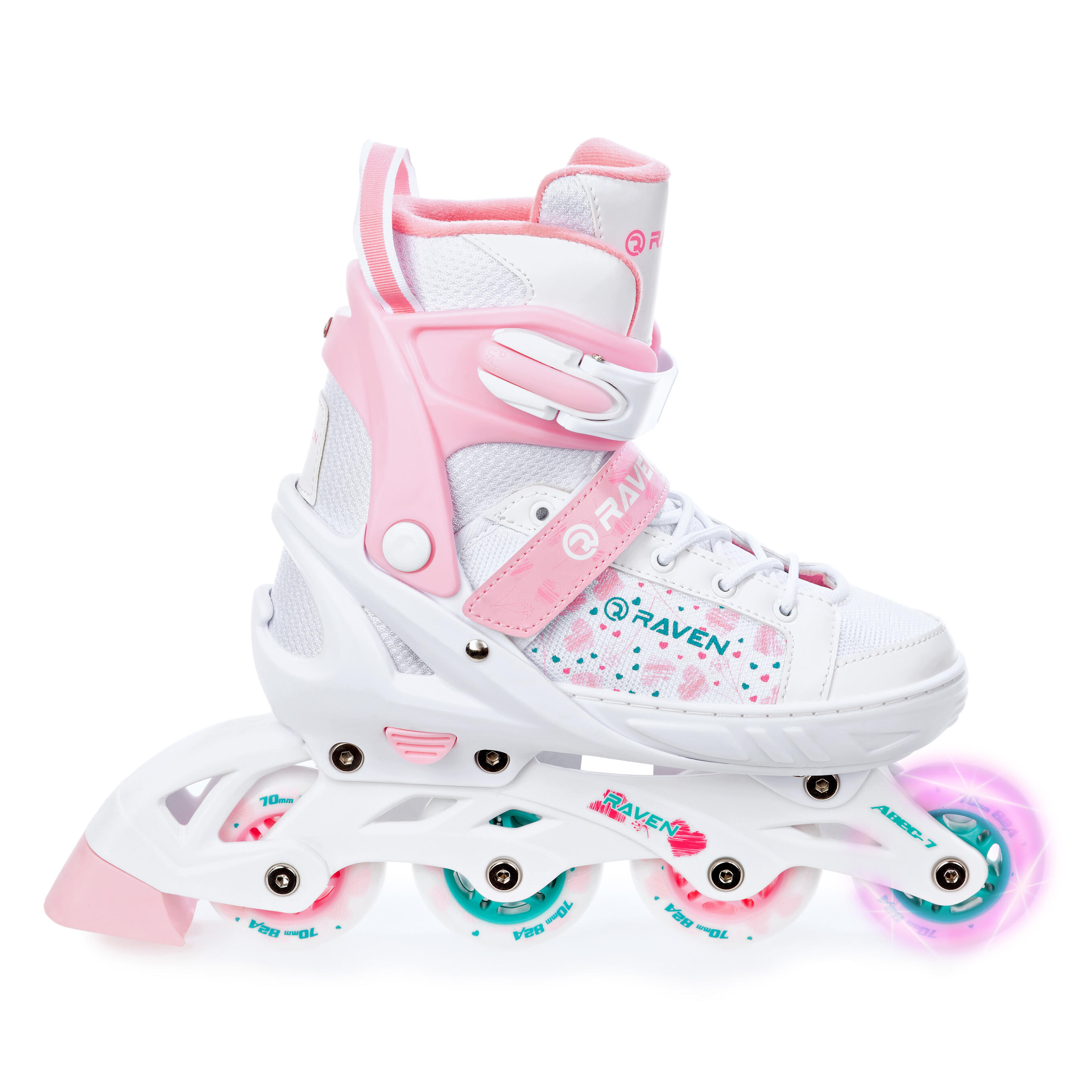 Rueda ajustable Inline skates Luminosa LED Rosi Blanco/Rosa 4/5