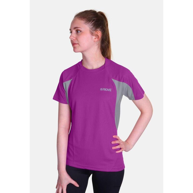 CRIVIT Damen Yogashirt Wellness Yoga Shirt Bambus Zellstoff Grau Lila  Schwarz