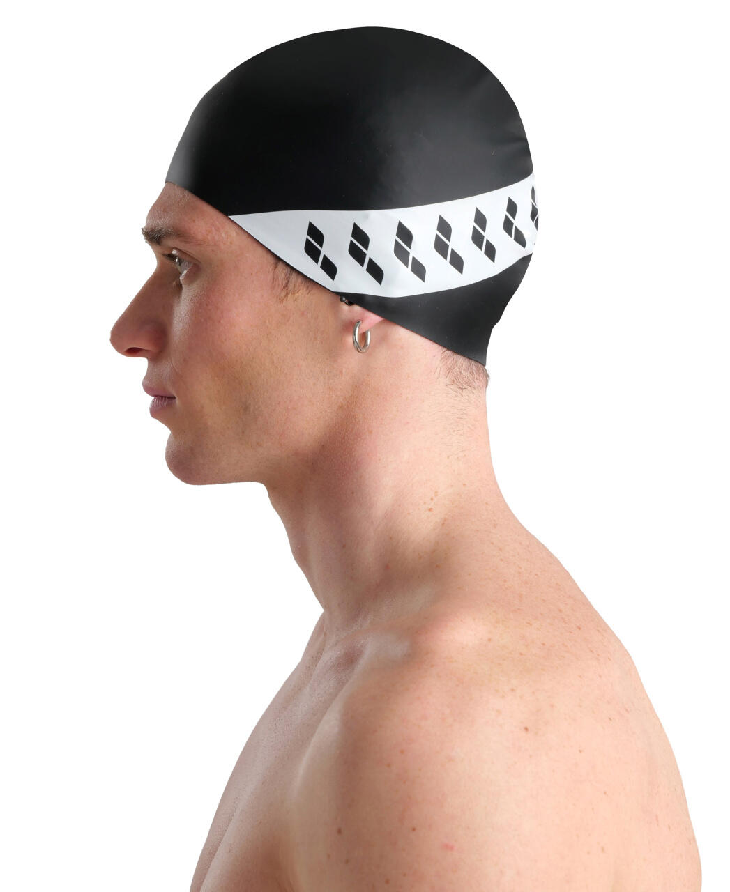 Arena Icons Team Stripe Swim Cap Black 3/7