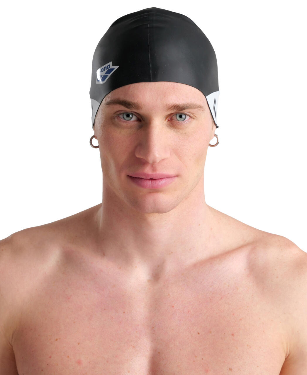 Arena Icons Team Stripe Swim Cap Black 5/7