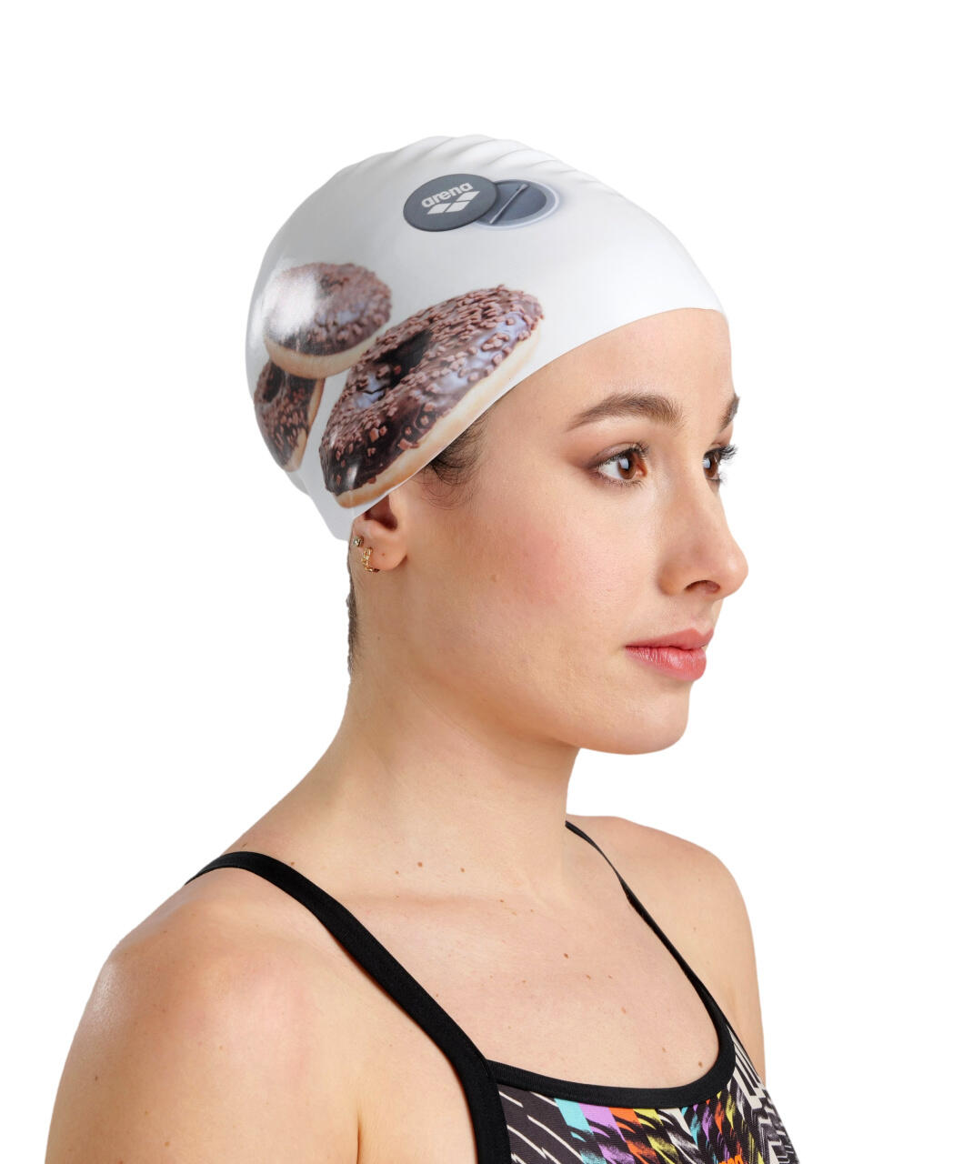 Arena Swim Cap HD White Donuts 4/5