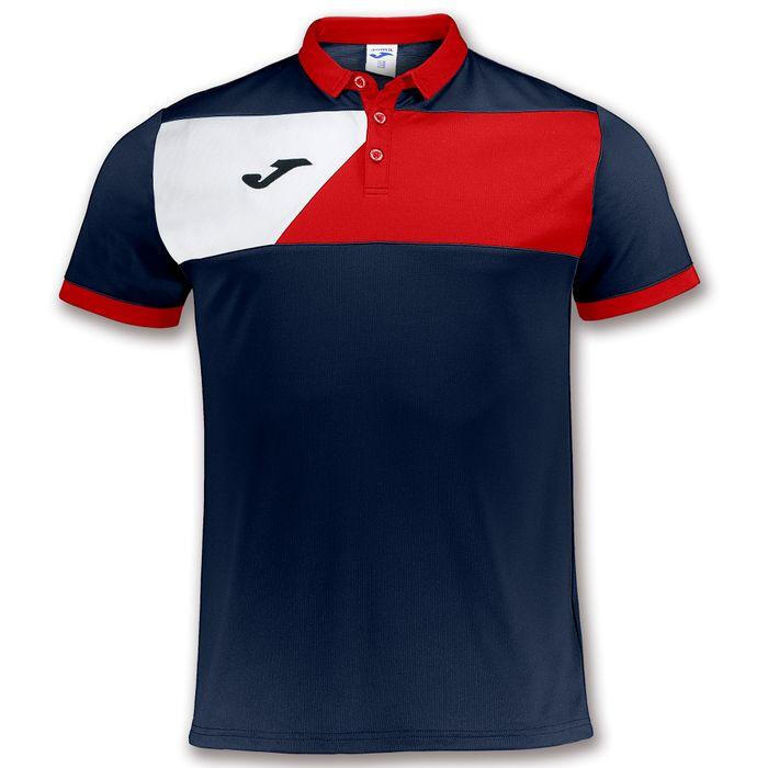 Koszulka polo męska Joma CREW II granatowo-czerwona 1/1