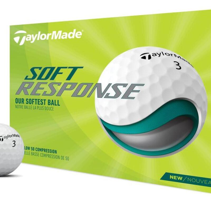 Confezione da 12 palline da golf TaylorMade Soft Response Bianco New