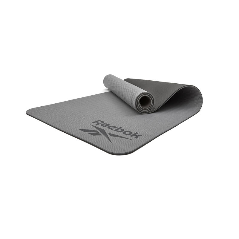 Reebok Yogamatte, 6mm, doppelseitig, Schwarz/Grau