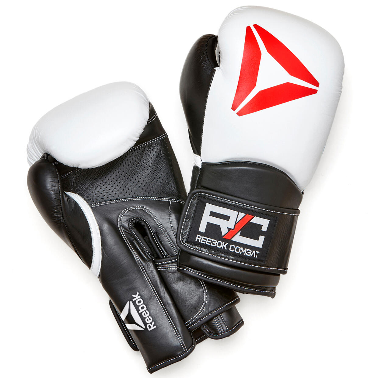 Combat Leder-Boxhandschuhe 10oz Weiß/Schwarz 1/6