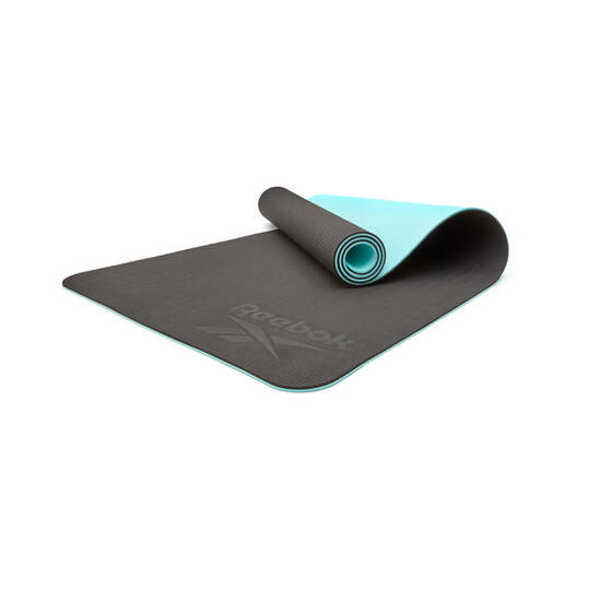 Tapis de yoga, 6mm, double face, bleu