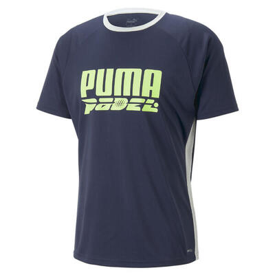 Teamliga t-shirt met padellogo voor heren puma navy blue