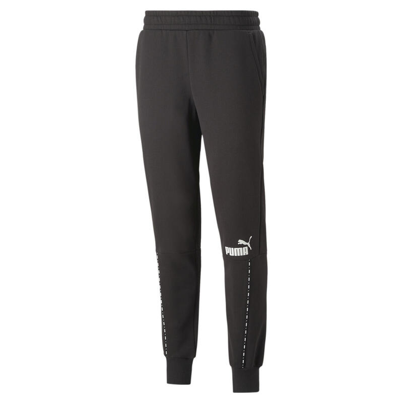 Nadrág Puma Ess Block X Tape Sweatpants Fl Cl B, Fekete, Férfiak