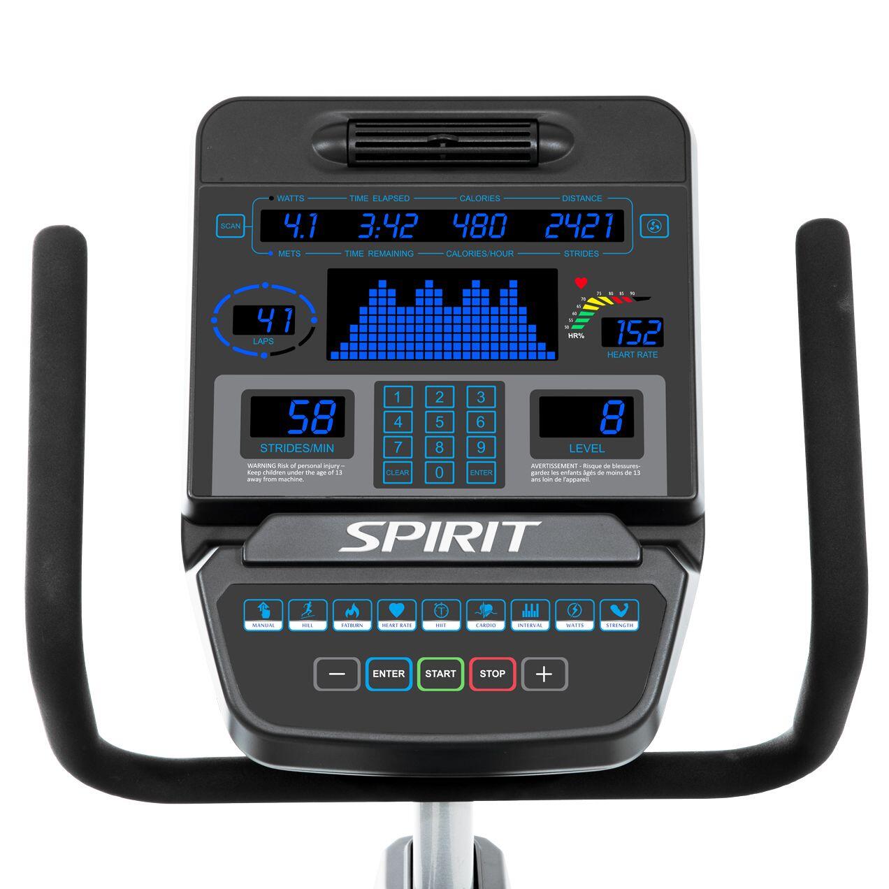 Vélo d'appartement couché Spirit Fitness CR900LED - excellente garantie 6/7