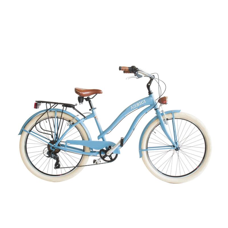 Bicicleta cidade Airbici 790L mujer, cuadro de aluminio de color azul claro