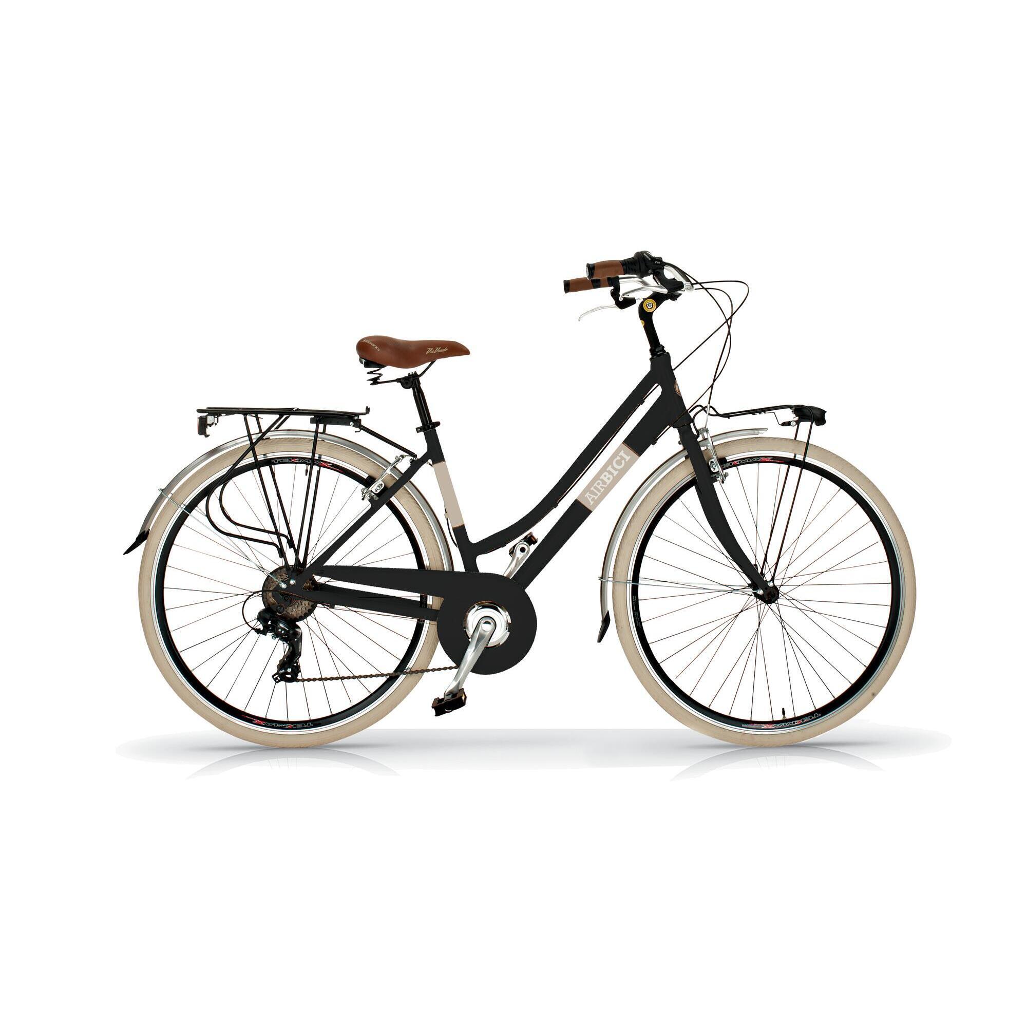 Airbici - Vélo Urbain Airbici Elegance Lady 28", 6 Vitesses. - Vélo Ville - Marron|noir|vert - 46 Cm - Decathlon