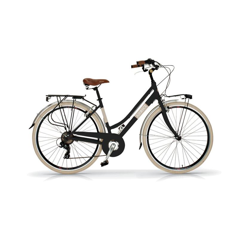 Bicicletta urbana da donna Airbici 605AL, telaio in alluminio nero