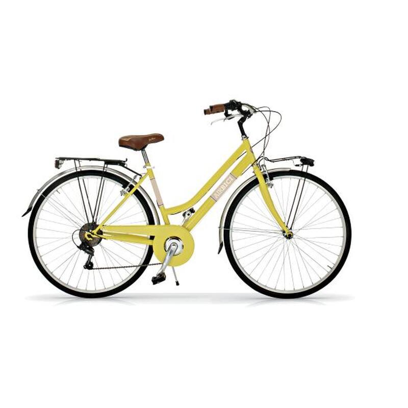 Vélo de ville pour femme Airbici Allure 605, cadre en acier, jaune