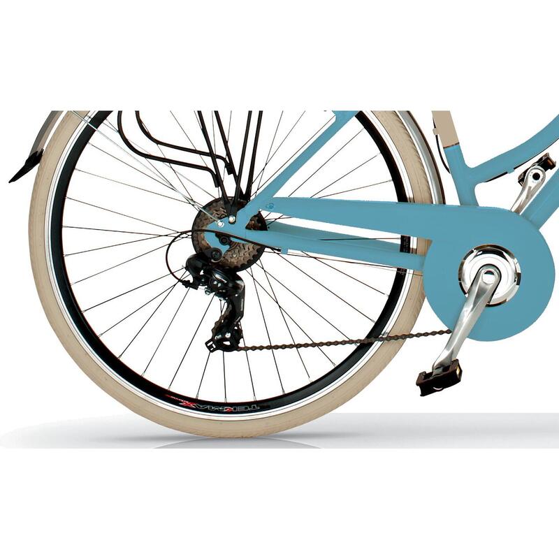 Bicicletta urbana Airbici 605AL donna, telaio in alluminio blu