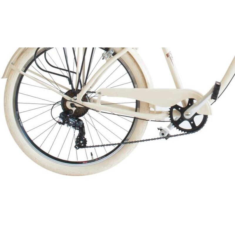 Bicicletta Urbana Airbici Cruiser Man, telaio in alluminio, 6 veloitá, beige