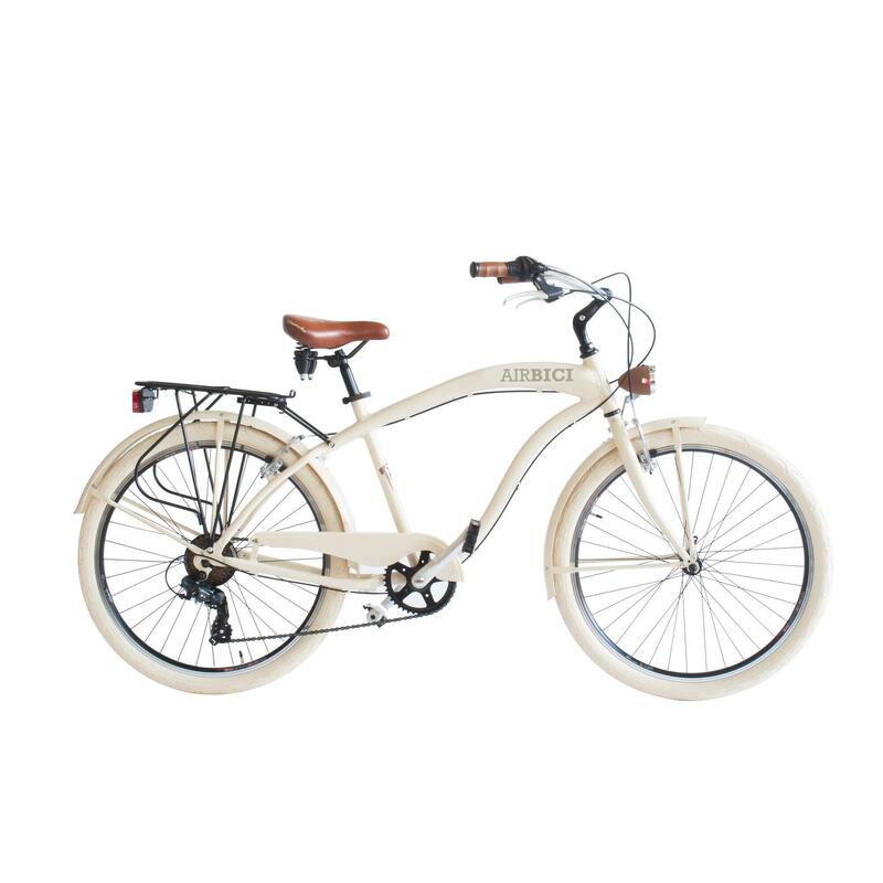 Bicicleta Urbana Airbici 790m hombre cuadro de aluminio color beige cidade negro
