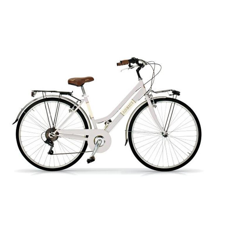 Stadsfiets Allure Lady is uitgerust met wielen van 700x35C, wit