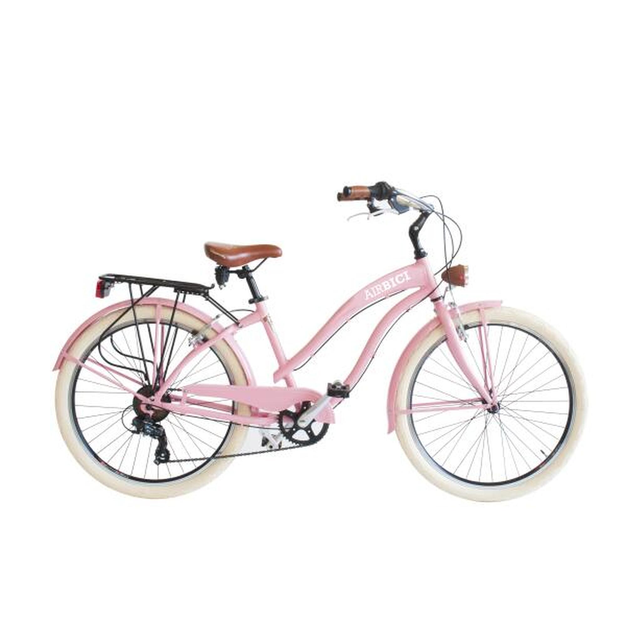 Bicicletta Urbana Airbici Cruiser Man. telaio in alluminio. 6 veloitá. rosa |  Airbici