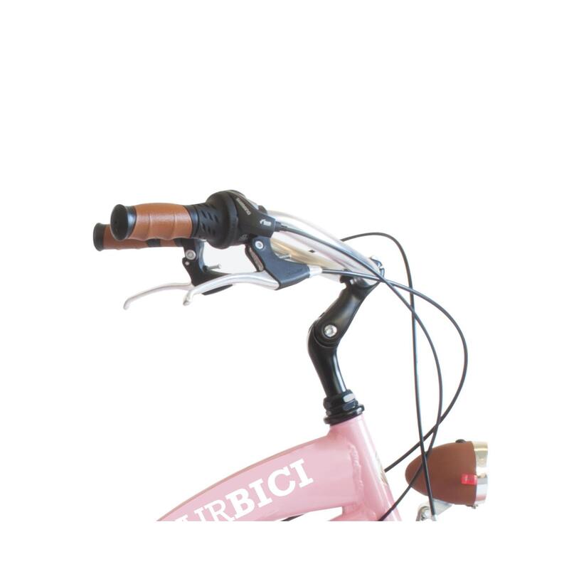 Bicicletta Urbana Airbici Cruiser Man, telaio in alluminio, 6 veloitá, rosa