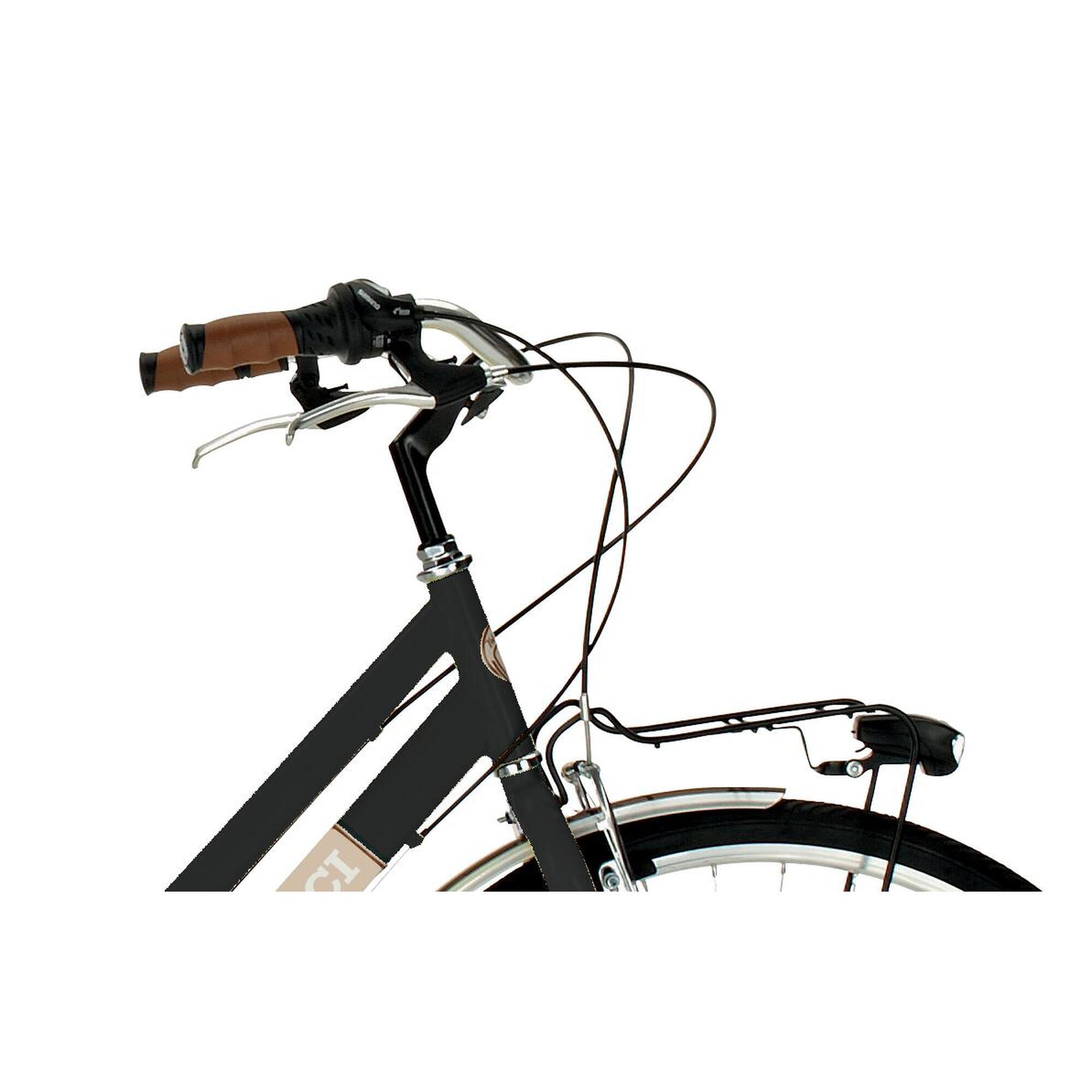 Vélo Beach Cruiser Airbici 26 Pouces - 6 Vitesses, Cadre Aluminium - Garde-Boue, LED, Porte-Bagages - Homme