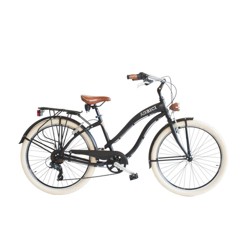 Bicicletta Urbana Airbici Cruiser Lady, telaio in alluminio, 6 veloitá, nera