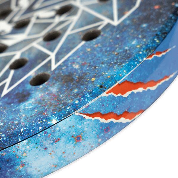 Kids padel racket lion - carbon frame en fiberglass - blauw 3/6