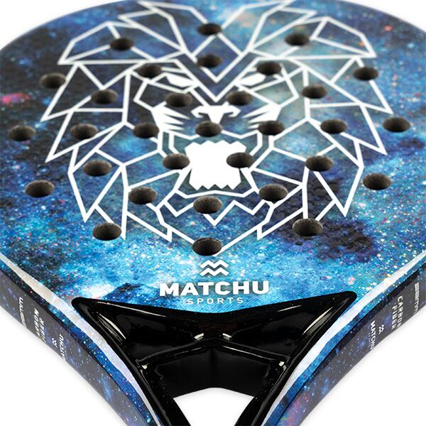 Kids padel racket lion - carbon frame en fiberglass - blauw 2/6