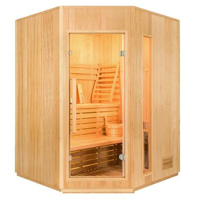 Finnische Dampfsauna für 3/4 Personen (Ecksauna) - Zen 3C (6,0 kW)