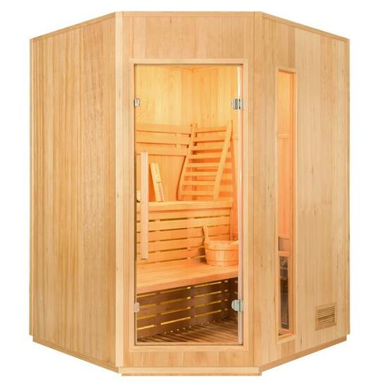 Finnische Dampfsauna für 3/4 Personen (Ecksauna) - Zen 3C (6,0 kW)