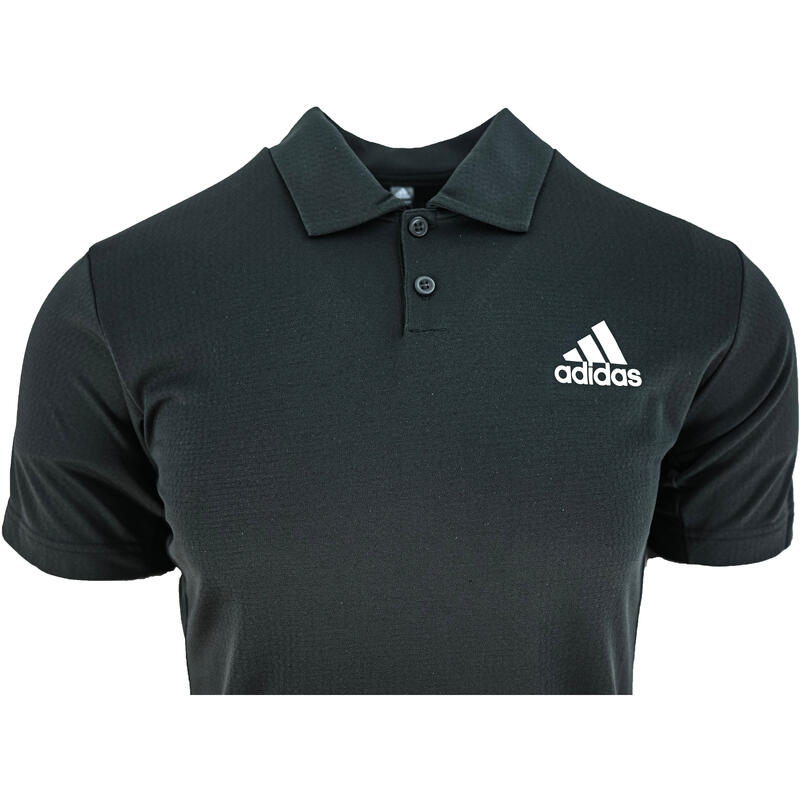 Camiseta de manga corta adidas Heat Rdy Tennis Polo, Negro, Hombre
