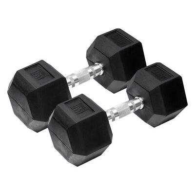 Orange gym hex dumbbell set van 2 x 2kg