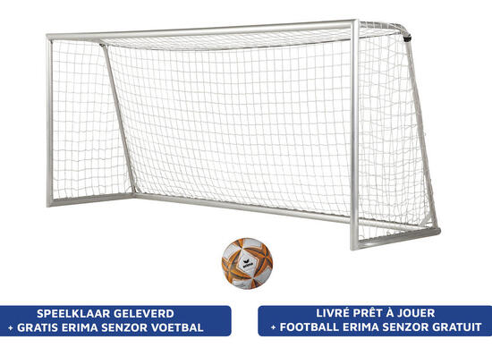 But de football professionel de 5x2m (aluminium) - prêt à jouer + Erima football