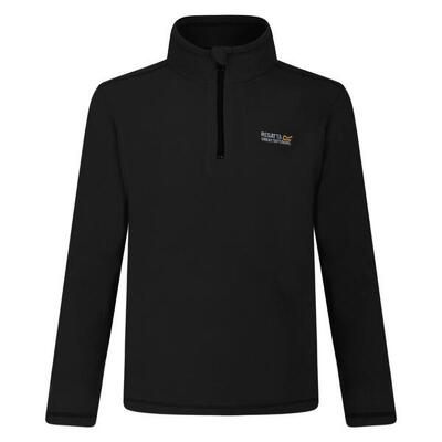 Geweldige outdoors kinder hot shot ii half zip fleece hoodie (zwart)