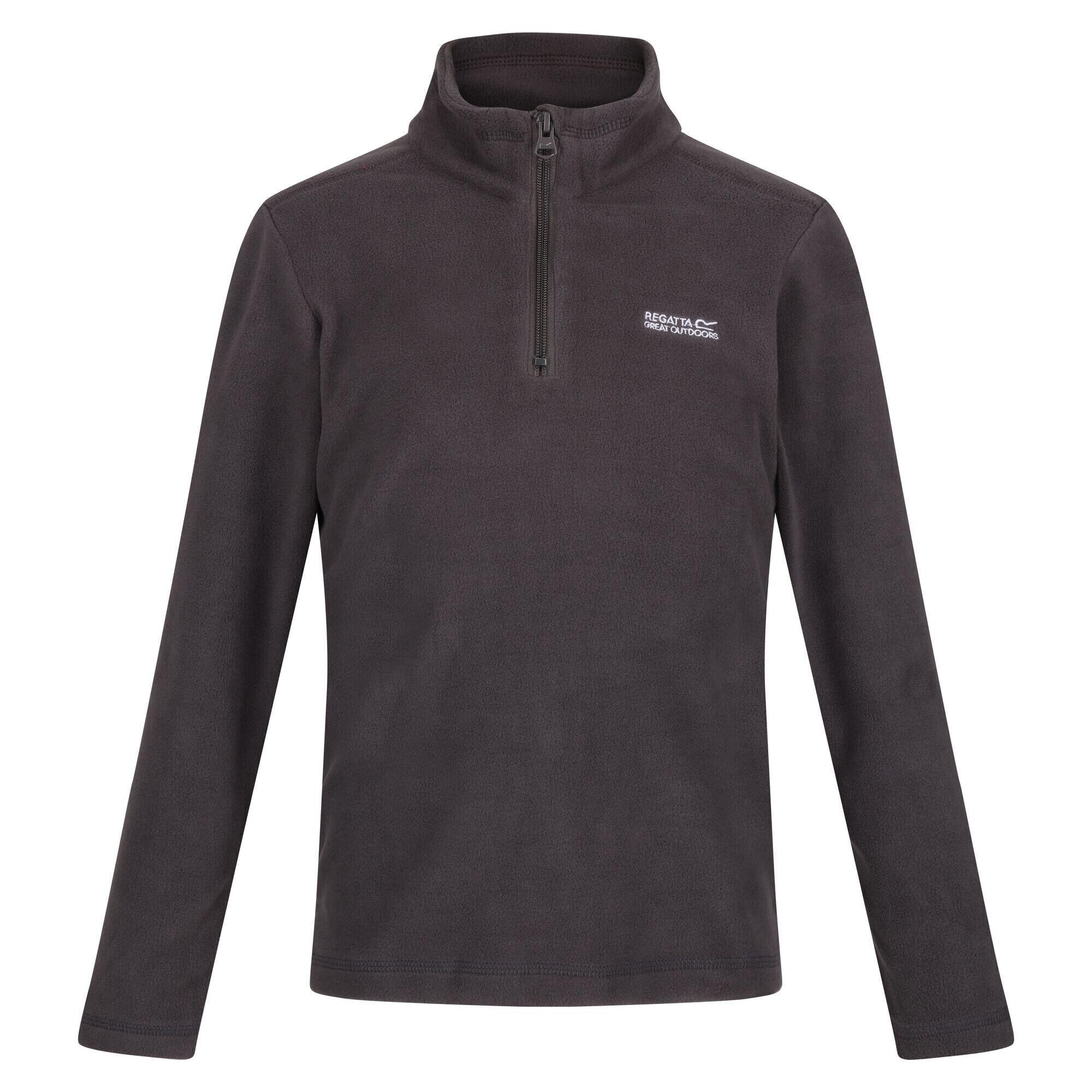 REGATTA Great Outdoors Childrens/Kids Hot Shot II Half Zip Fleece Top (Dark Grey)