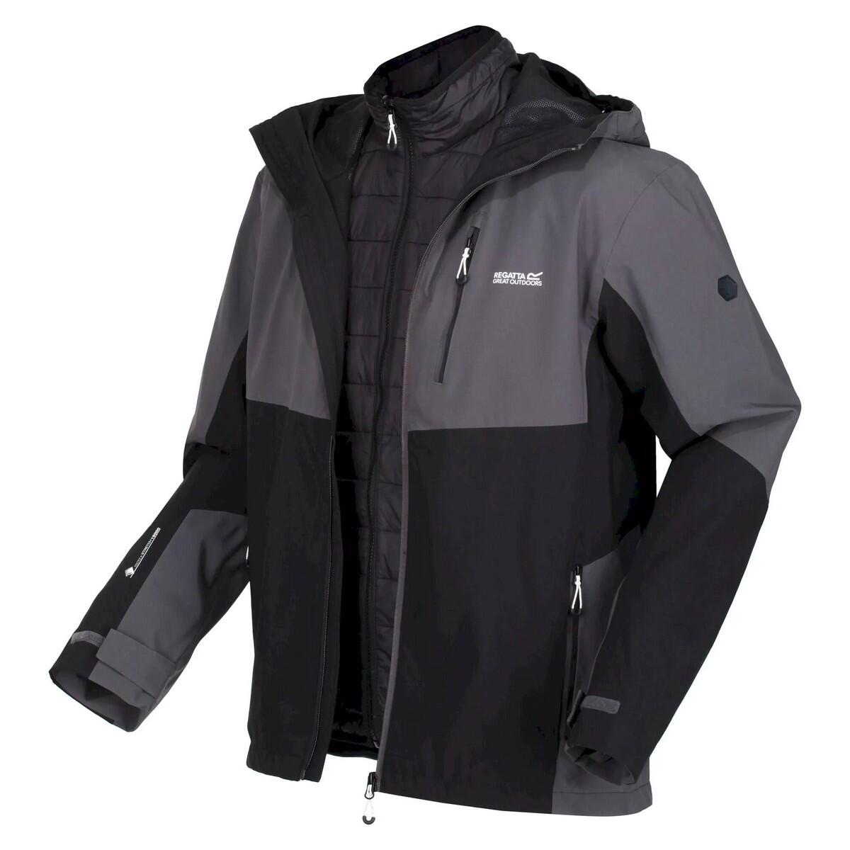 Mens Wentwood VII 3 in 1 Waterproof Jacket (Dark Grey/Black) 4/5