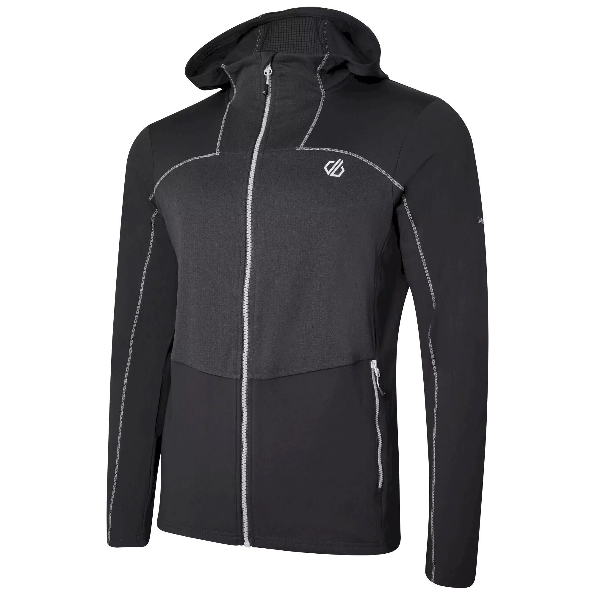Felpa Con Cappuccio E Zip Intera Leggera Uomo Dare 2B Revive II Nero Bianco 4/5