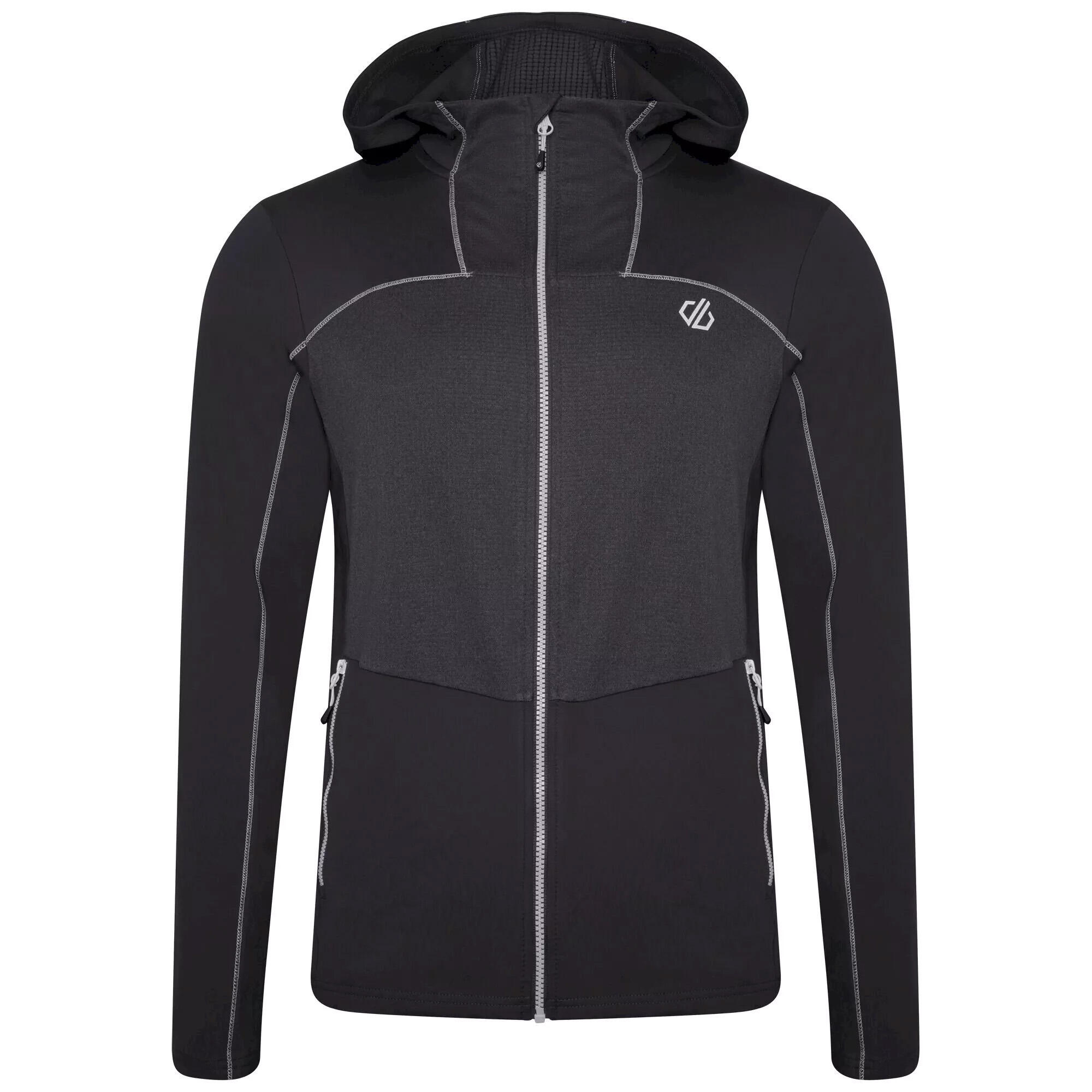 Felpa Con Cappuccio E Zip Intera Leggera Uomo Dare 2B Revive II Nero Bianco 2/5