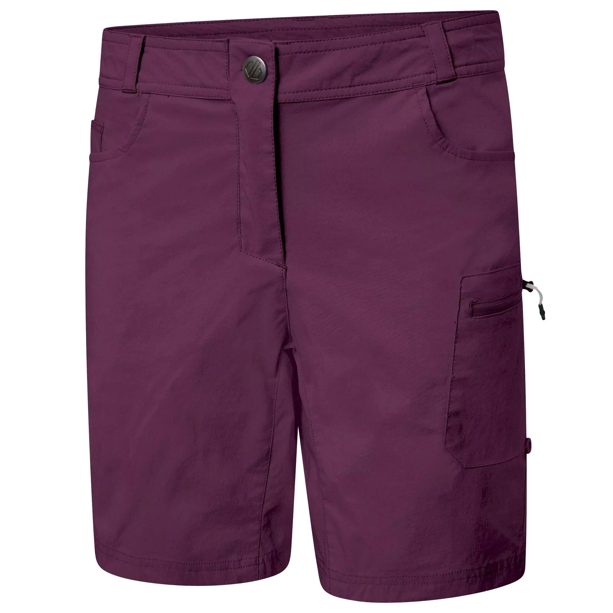 Dare2b Womens/Ladies Melodic II Multi Pocket Walking Shorts (Lunar Purple) 3/4