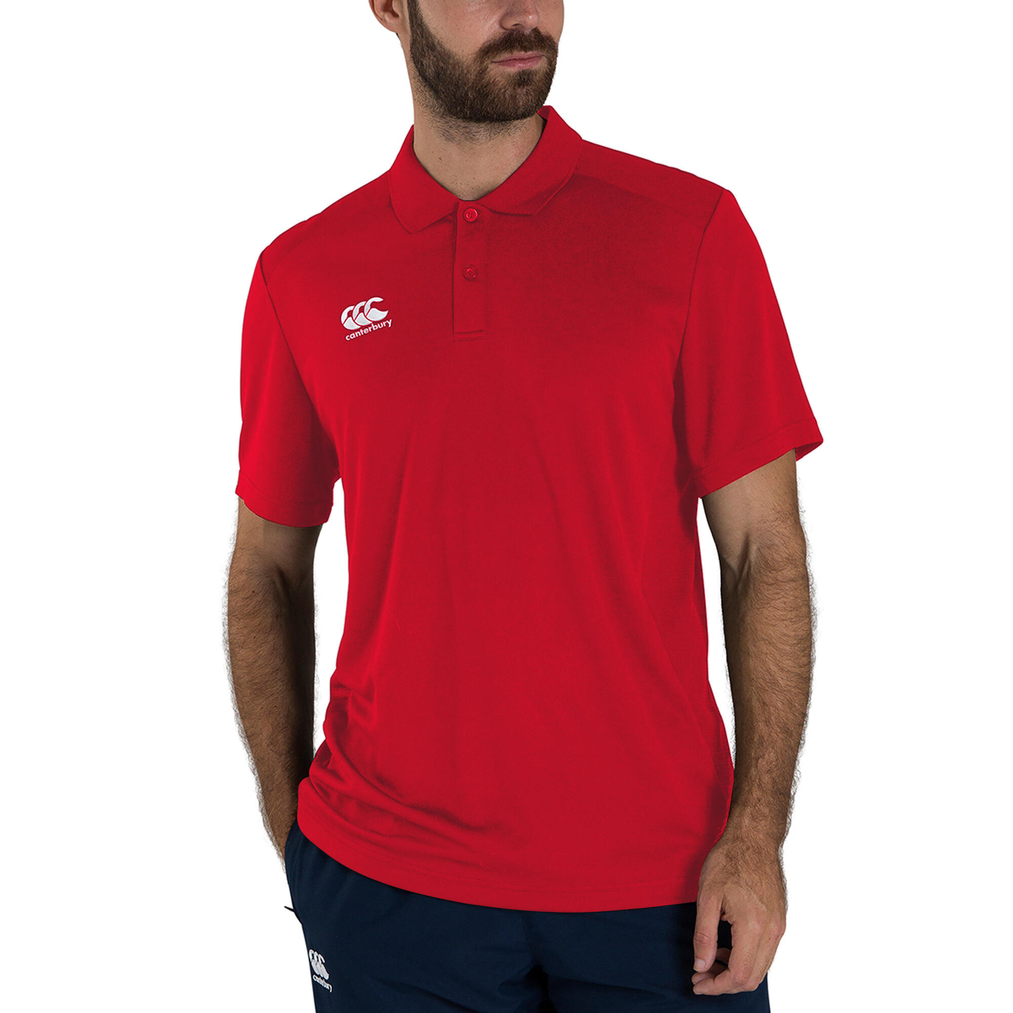 Mens Club Dry Polo Shirt (Red) 3/3