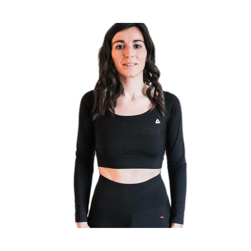 T-shirt crop top manches longues femme Aura Evolution
