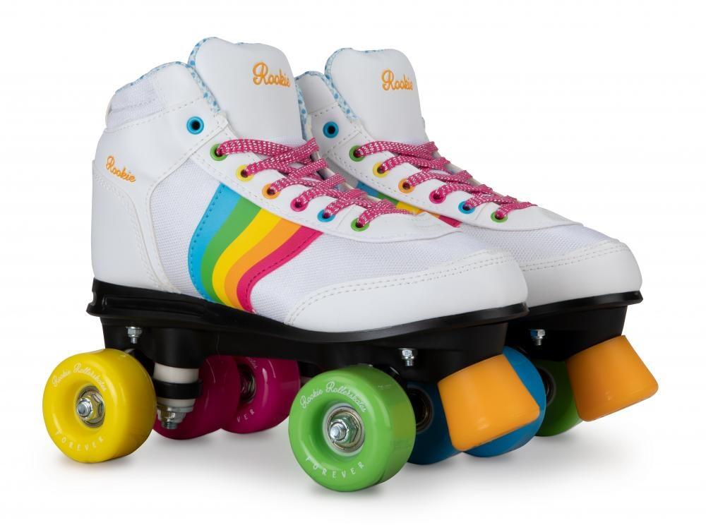 Forever Rainbow Quad Roller Skates - White/Multi 2/3