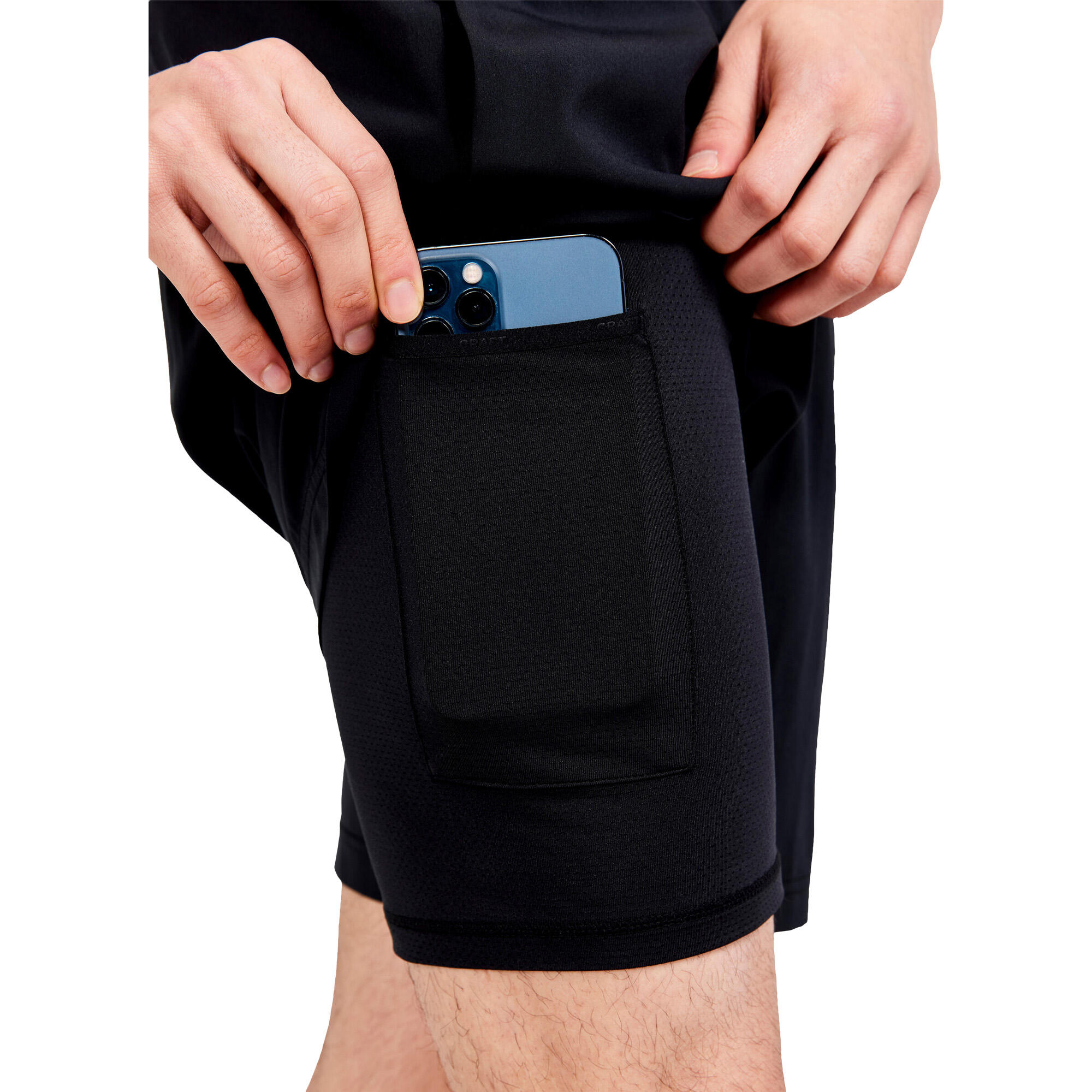 Mens ADV Charge Stretch 2 in 1 Shorts (Black) 4/4