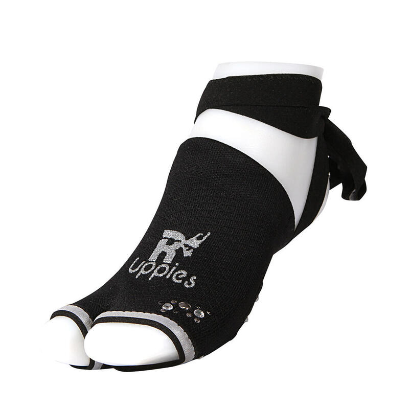 Calcetines técnicos Uppies Glamour mujer danza barre cojín shock absorber negro