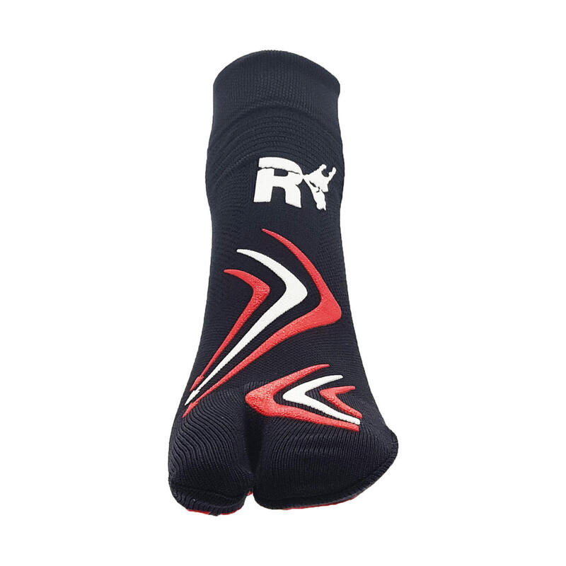 sokken Rebound 1 vinger volwassen Calisthenics antislip zwart rood